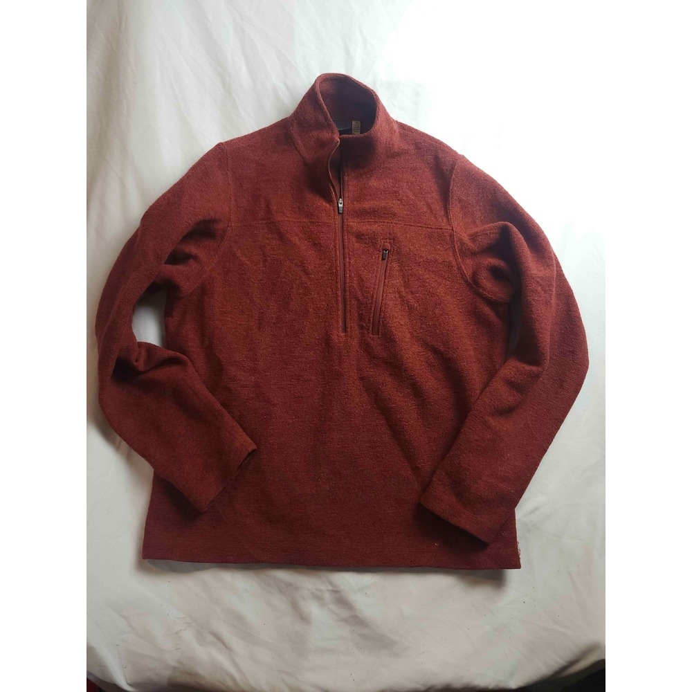 Ibex Sweater Men Small Red Wool Outdoor Gorpcore USA Pullover Wool Blend 1/2 Zip